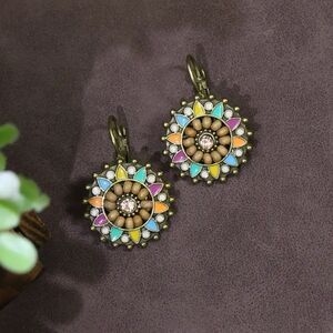 Retro Flower Dangle Earrings
